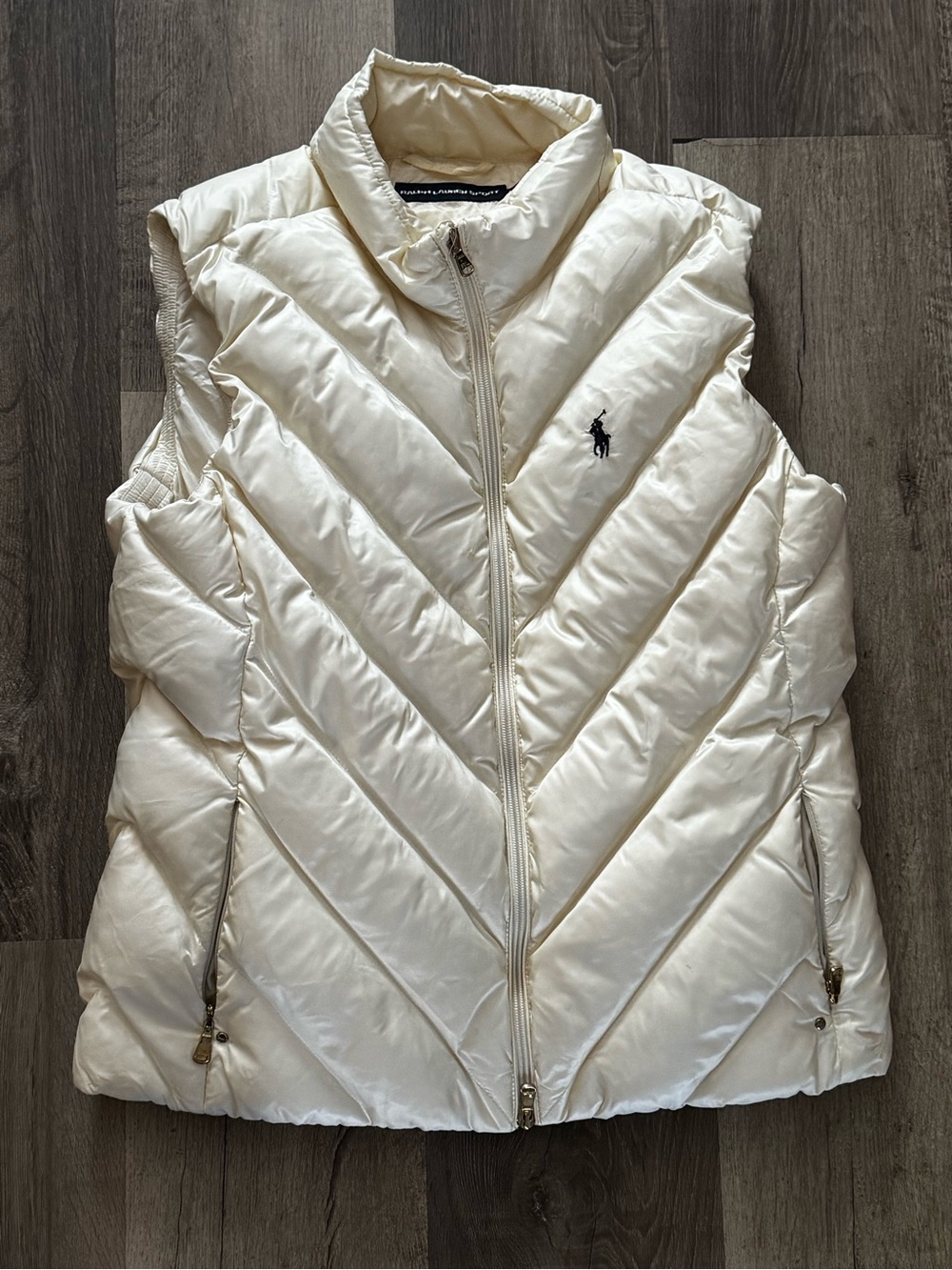 Vintage Ralph Lauren Ivory Quilted Puffer Vest